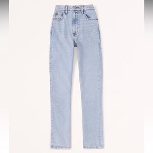 Abercrombie Light Wash ultra high rise slim straight jeans size 8